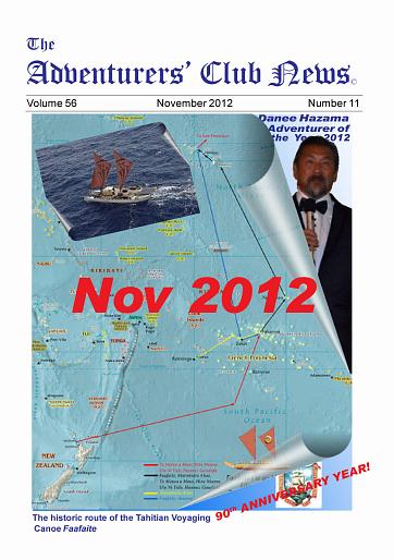 November 2012 Adventurers Club News Cover